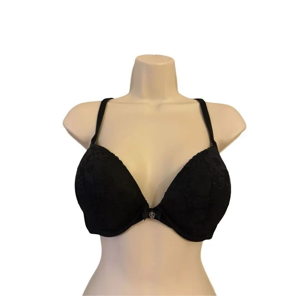 Victoria's Secret body by Victoria Bra Black Push Up Underwire Convertible 36D